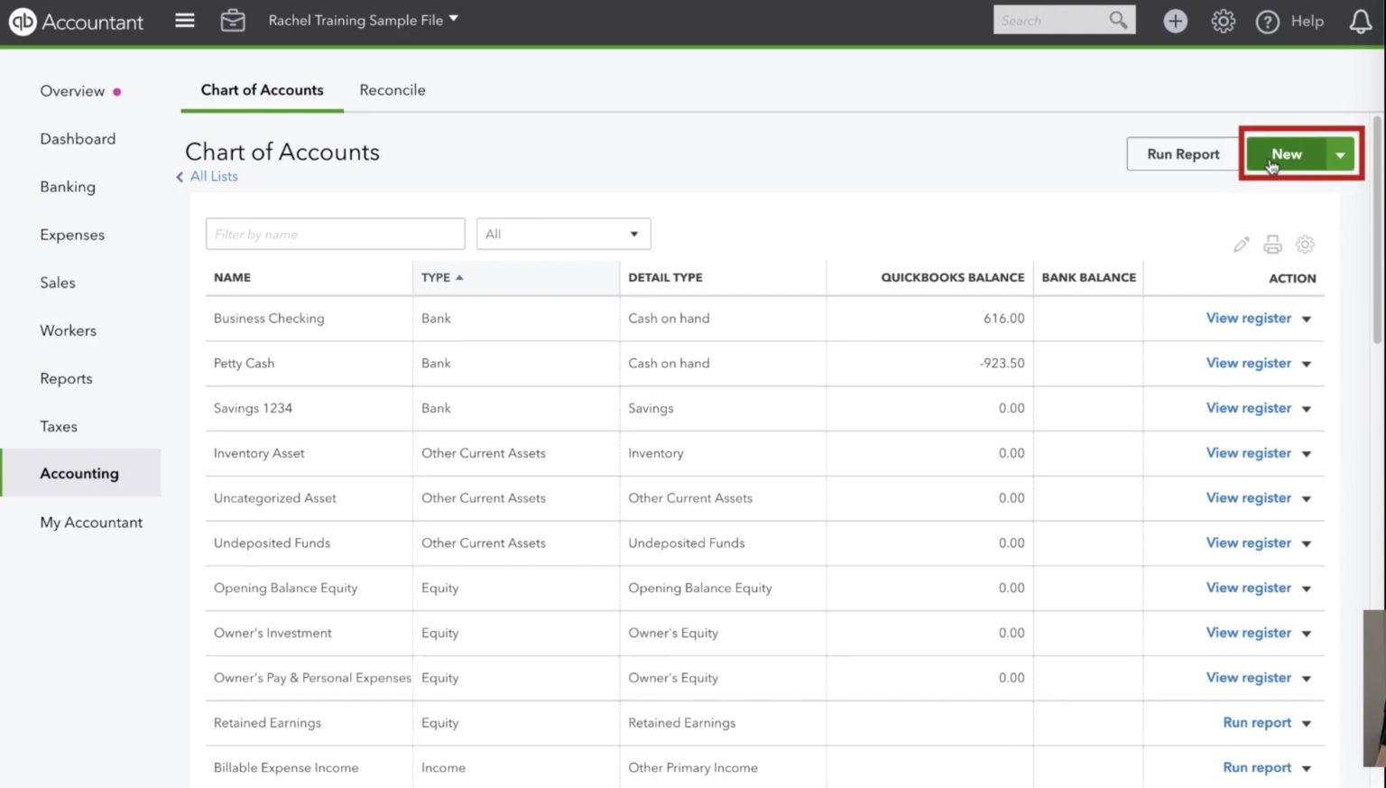 How To Add an Account to the Chart of Accounts in QuickBooks Online