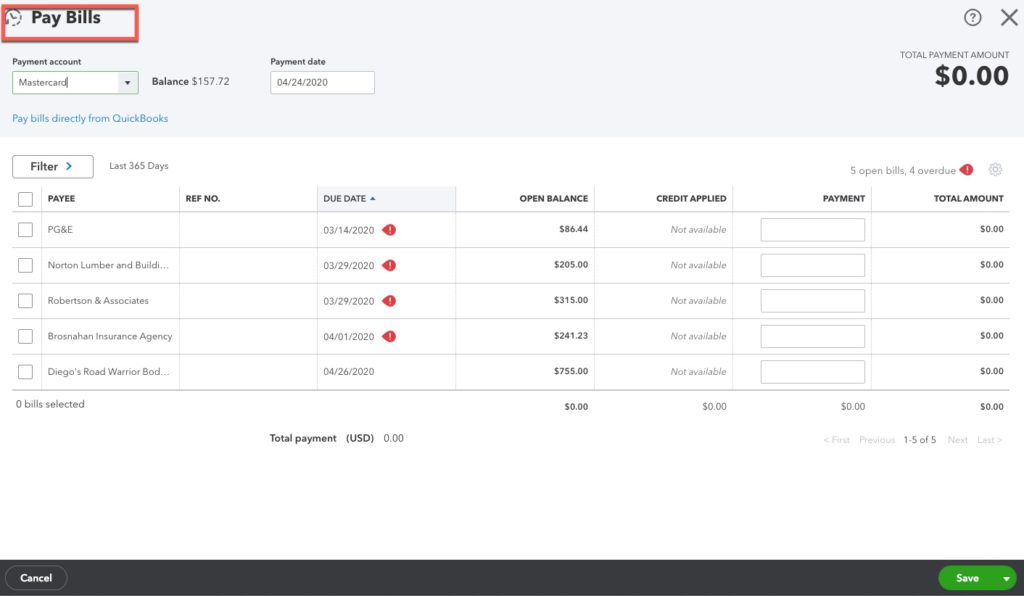 QuickBooks Online: Bills, Bill Pay, Expenses and Check - Gentle Frog ...