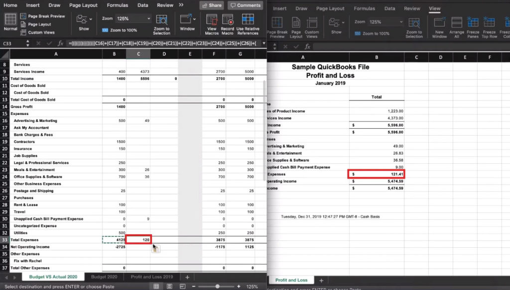 Copying cells with formulas in Excel.