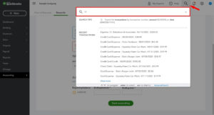 Using the transaction search in QuickBooks Online