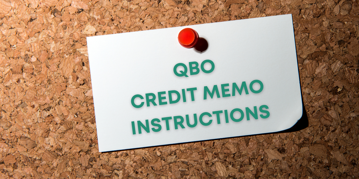 create credit memo in quickbooks