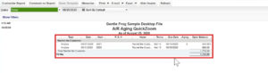 A/R Aging Summary report details in Quickbooks Desktop