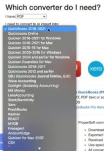 Select what file type to convert into in ProperSoft