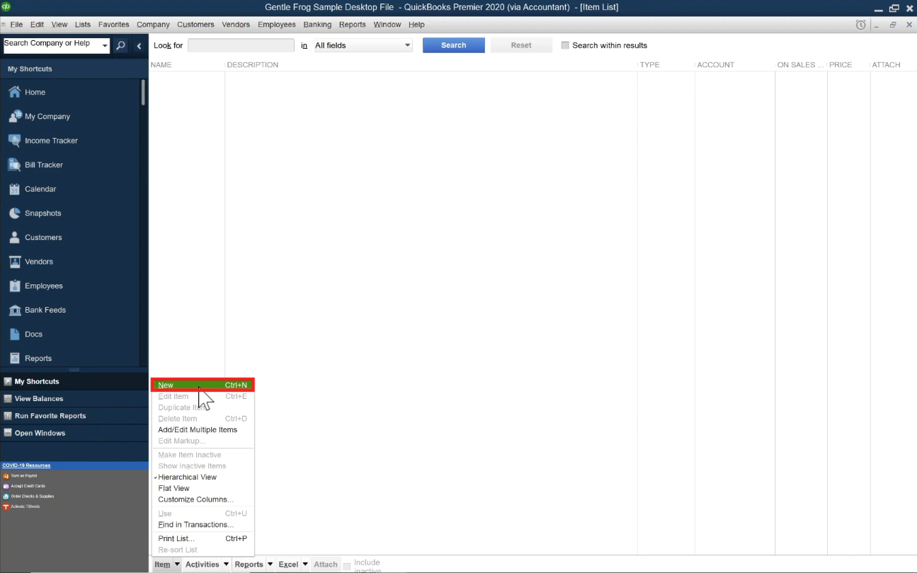 How To Add Items in QuickBooks Desktop - Gentle Frog Bookkeeping and Custom  Training