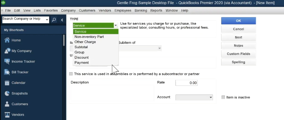 How To Add Items in QuickBooks Desktop - Gentle Frog Bookkeeping and Custom  Training