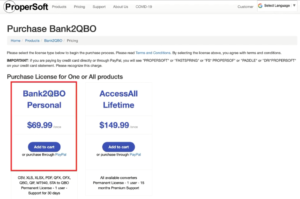 Purchase Bank2QBO software from ProperSoft