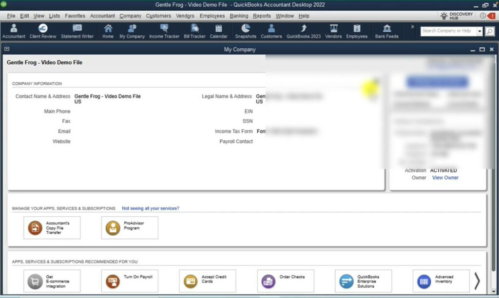 Edit company information in QuickBooks Desktop 2022 Premier