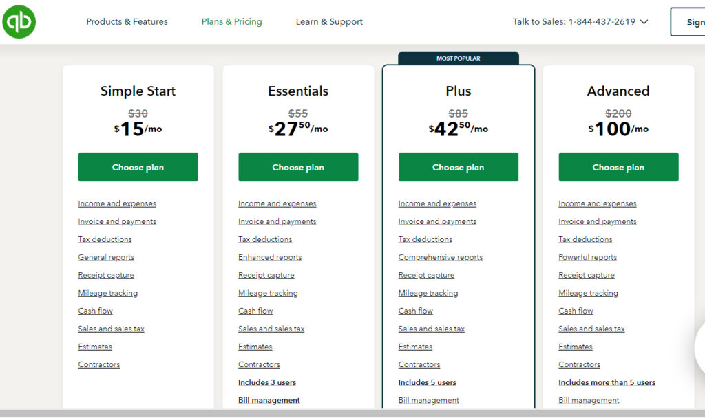 QuickBooks Online Account options