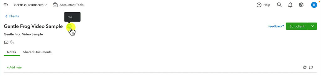 QB icon next to client's name in QuickBooks Accountant