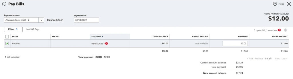 Paying bills in QuickBooks Online
