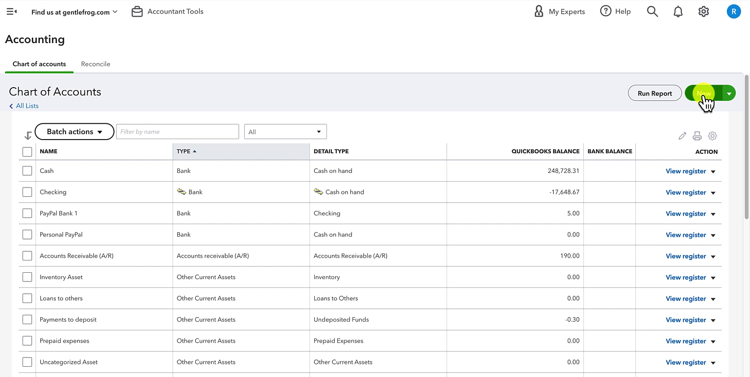 How To Enter Opening Balances In QuickBooks Online - Gentle Frog ...