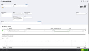 Creating a Purchase Order in QuickBooks online