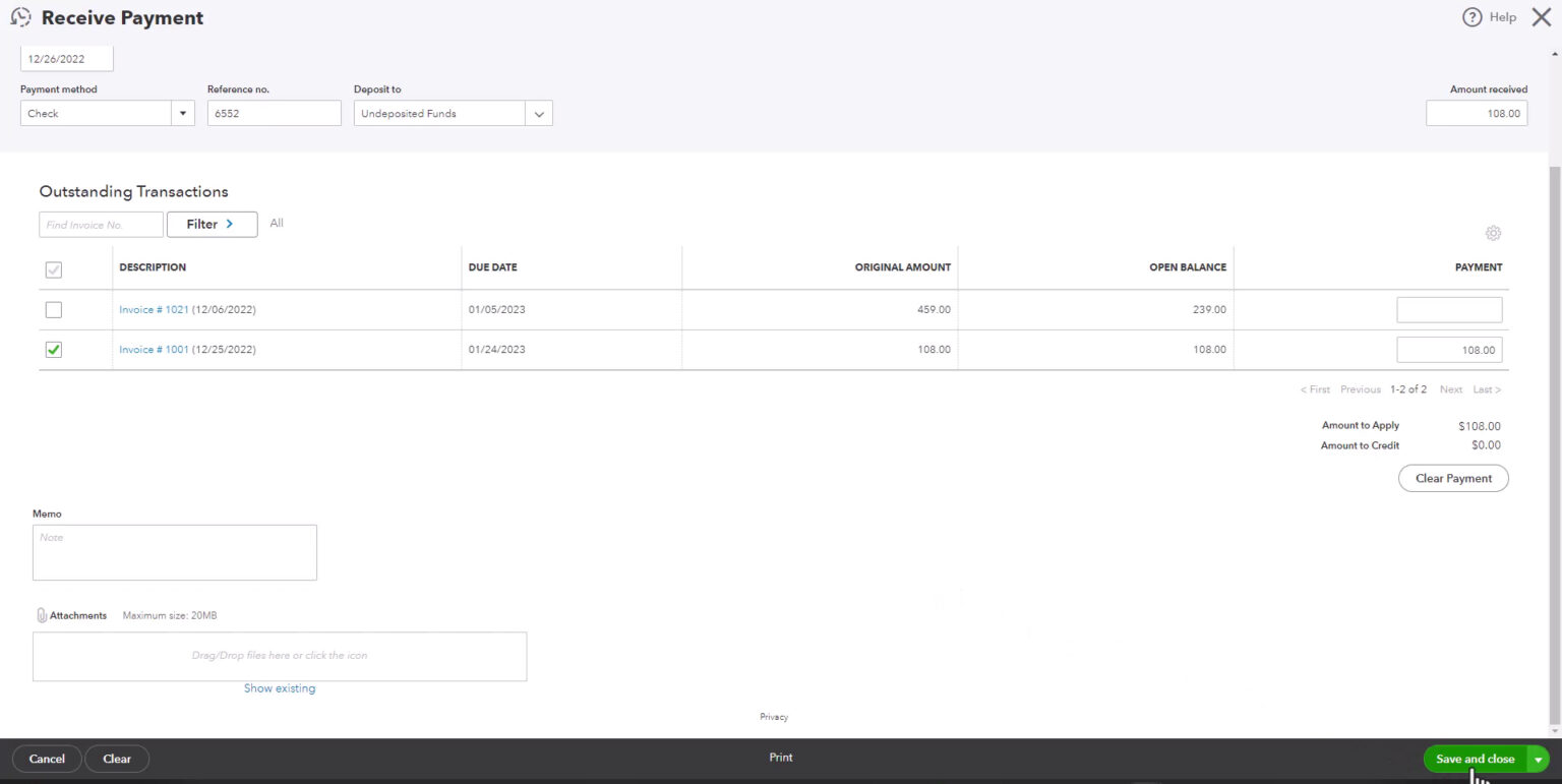 How to Apply a Payment to an Invoice in QuickBooks Online - Gentle Frog ...