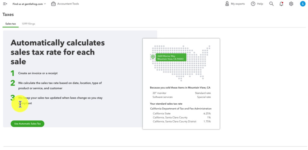 Setting up sales tax automatically in QBO
