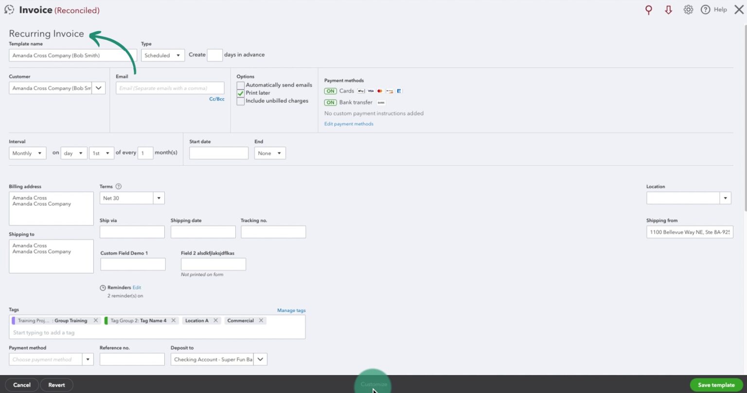 How to Use Recurring Transactions in QuickBooks Online - Gentle Frog ...