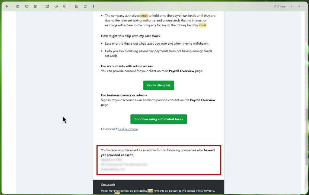 Where you'll find the list of clients affected by Intuit's update to payroll automated taxes